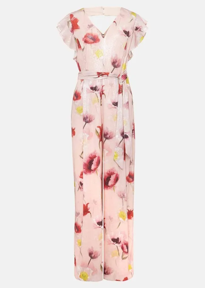 Rhiannon Sequin Printed Jumpsuit Multicoloured Women Phase Eight Dresses