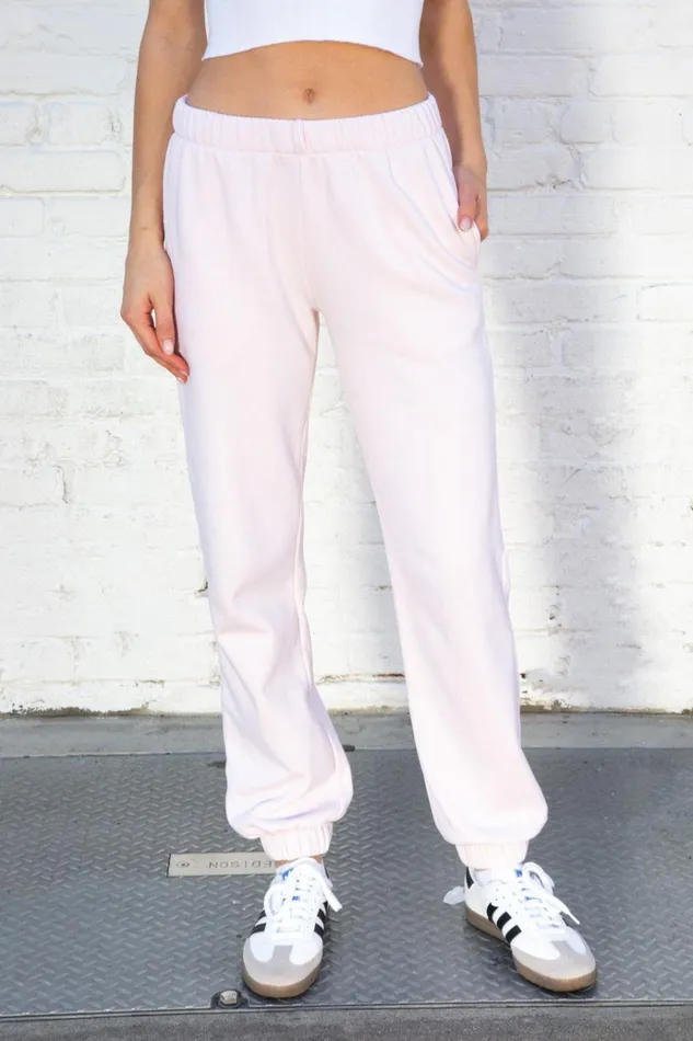 Rosa Soft Sweatpants Baby Pink Women Brandy Melville Sweatpants and Sweatshirts