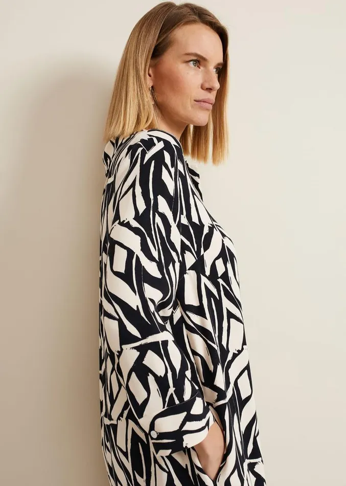 Ruby Geo Tunic Dress Black Multi Women Phase Eight Dresses
