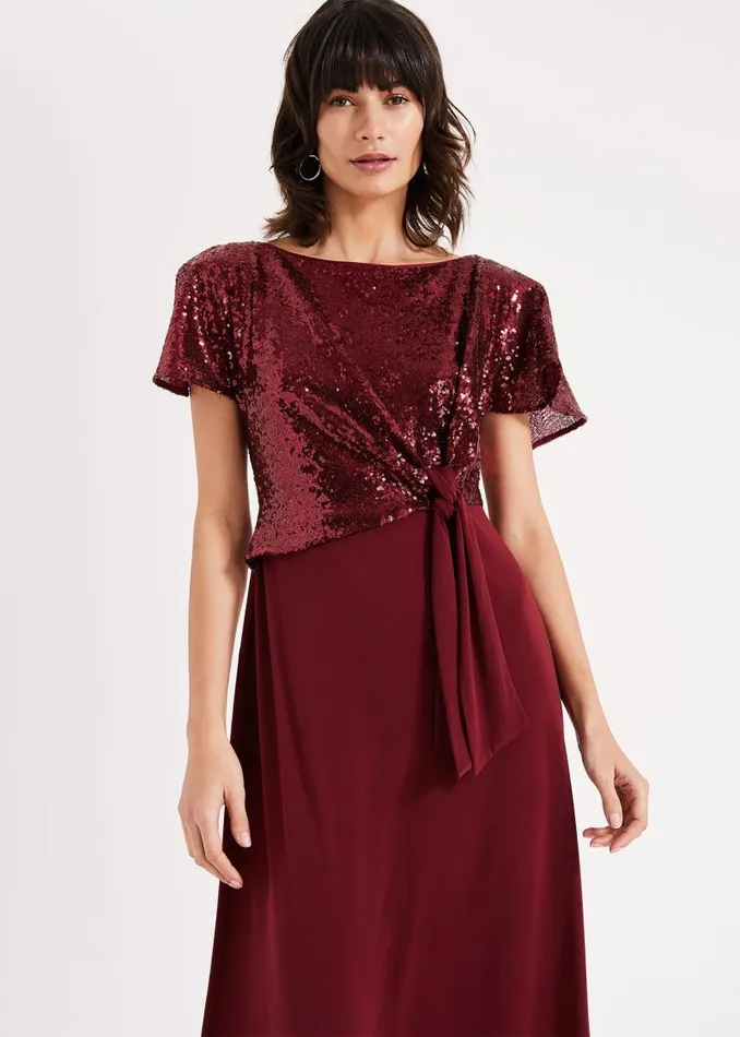 Rumi Knot Front Maxi Dress Lipstick Women Phase Eight Dresses