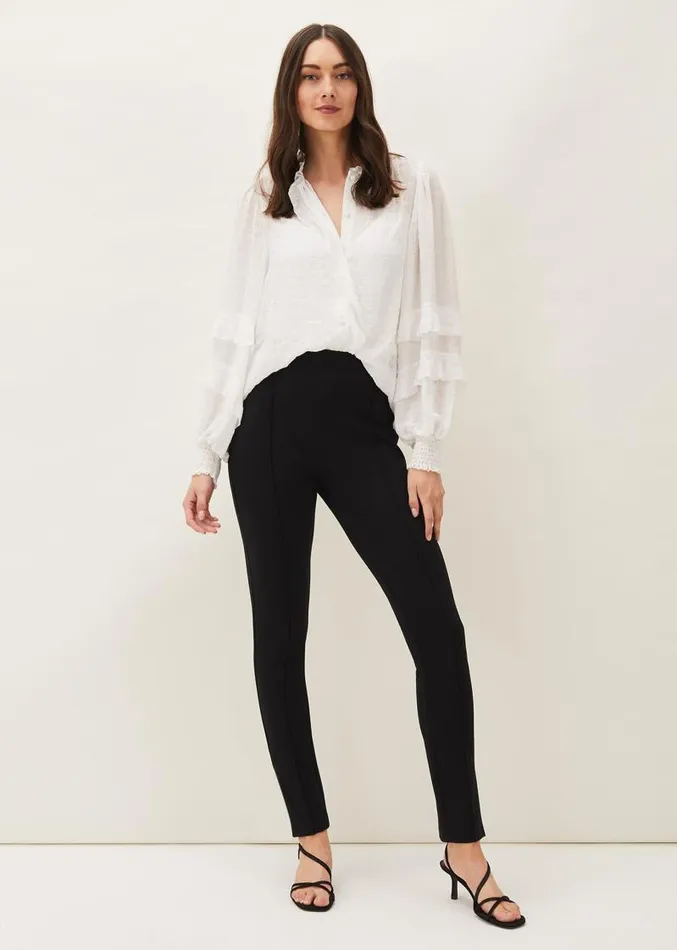 Sabrina Zip Hem Ponte Trousers Black Women Phase Eight Trousers