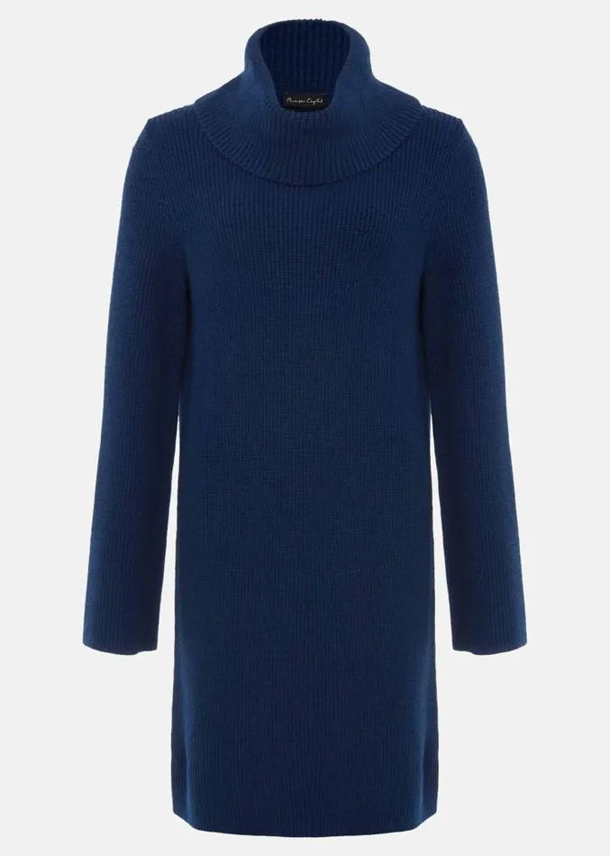 Saffie Cosy Ribbed Sleeve Knit Dress Dark Teal Women Phase Eight Dresses