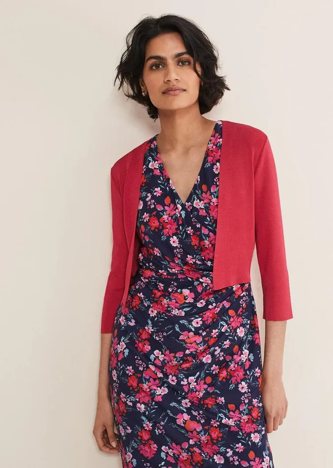 Salma Lightweight Knitted Jacket Raspberry Women Phase Eight Jackets