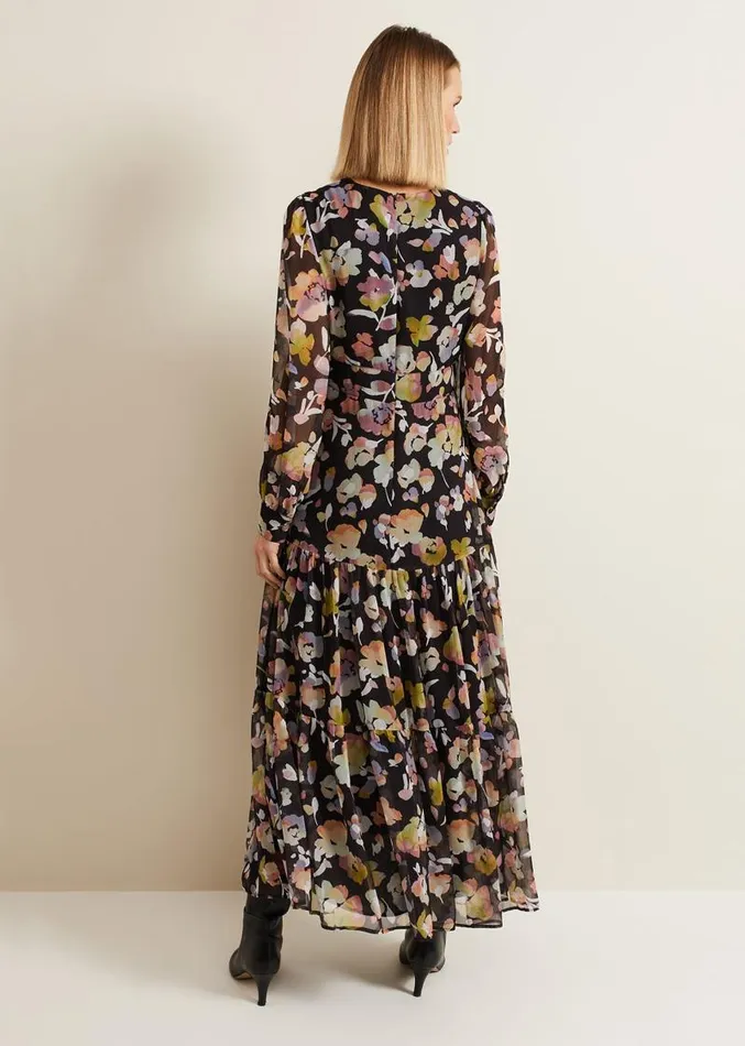 Sandra Floral Maxi Dress Black Multi Women Phase Eight Dresses
