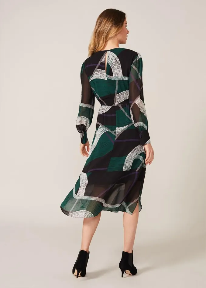 Saoirse Swirls Chiffon Dress Greenpurple Women Phase Eight Dresses
