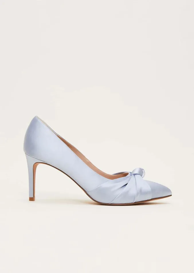Satin Knot Front Court Shoe Cornflower Women Phase Eight Occasion Shoes
