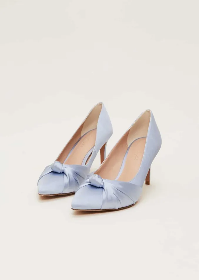 Satin Knot Front Court Shoe Cornflower Women Phase Eight Occasion Shoes