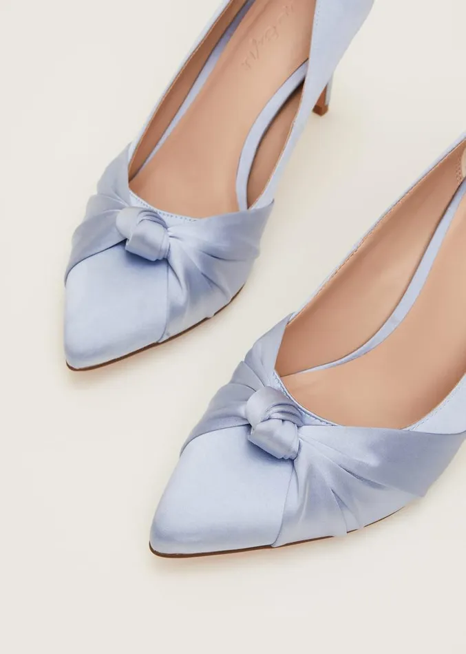 Satin Knot Front Court Shoe Cornflower Women Phase Eight Occasion Shoes