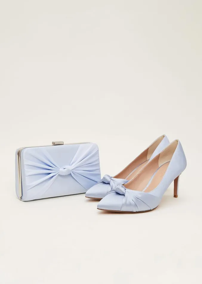 Satin Knot Front Court Shoe Cornflower Women Phase Eight Occasion Shoes