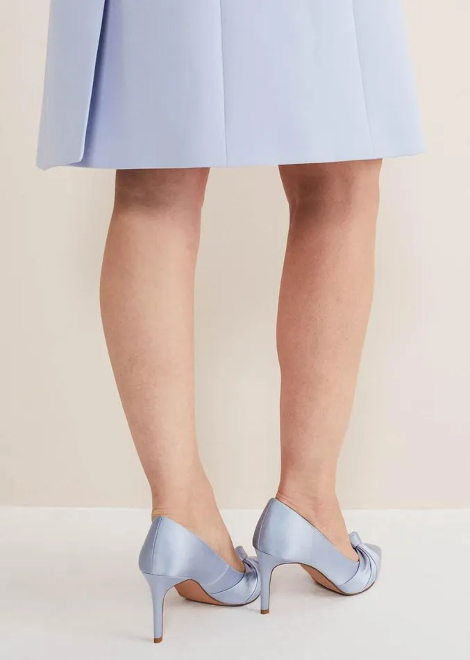 Satin Knot Front Court Shoe Cornflower Women Phase Eight Occasion Shoes