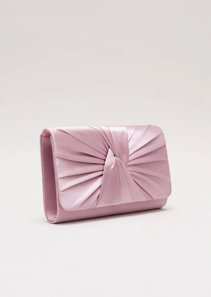Satin Twist Clutch Pink Women Phase Eight Bags and Clutches