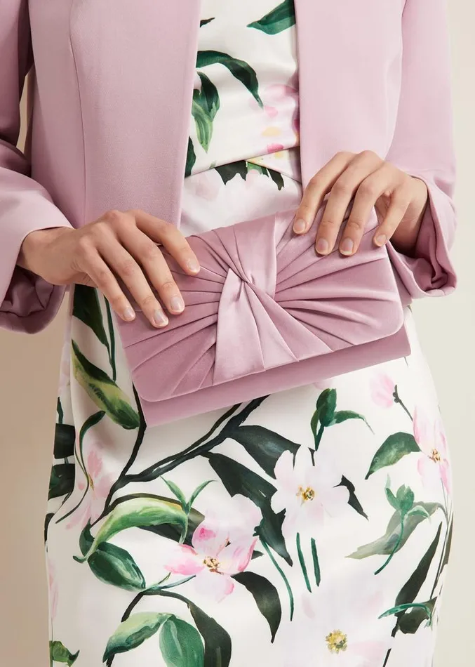Satin Twist Clutch Pink Women Phase Eight Bags and Clutches