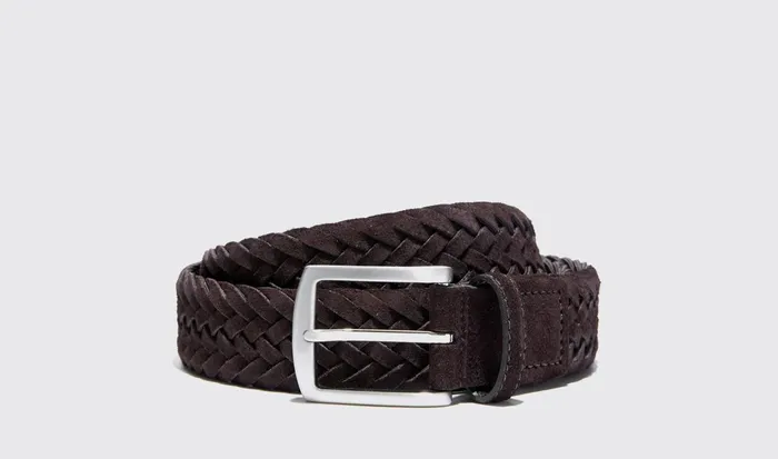 Scarosso Belts Men Cintura Marrone Intrecciata Scamosciata Brown Suede