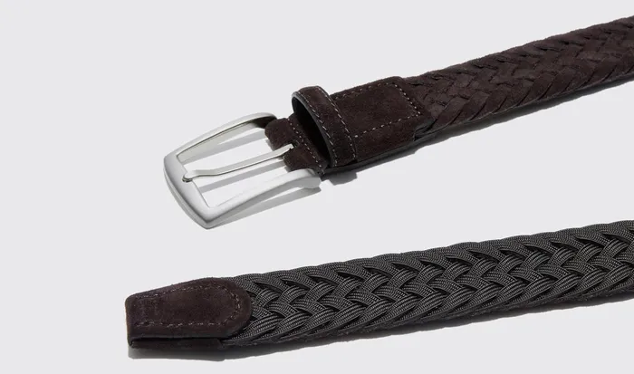 Scarosso Belts Men Cintura Marrone Intrecciata Scamosciata Brown Suede