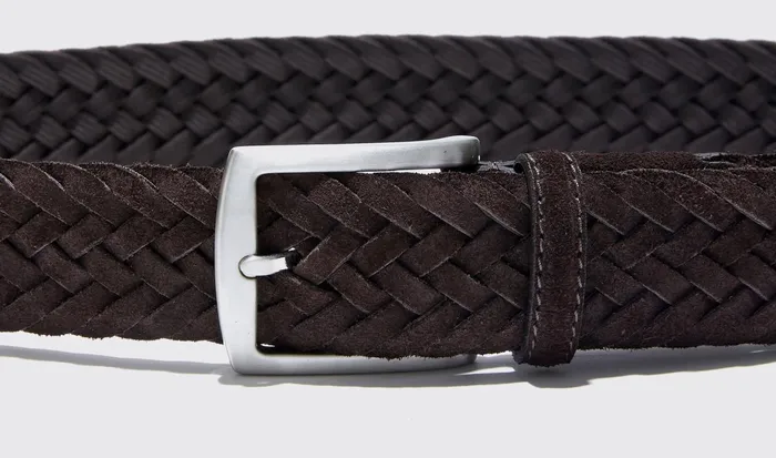 Scarosso Belts Men Cintura Marrone Intrecciata Scamosciata Brown Suede