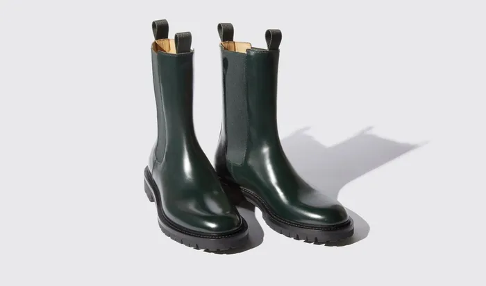 Scarosso Chelsea Boots Men Wooster Hunter Green 8211 Brushed Calf