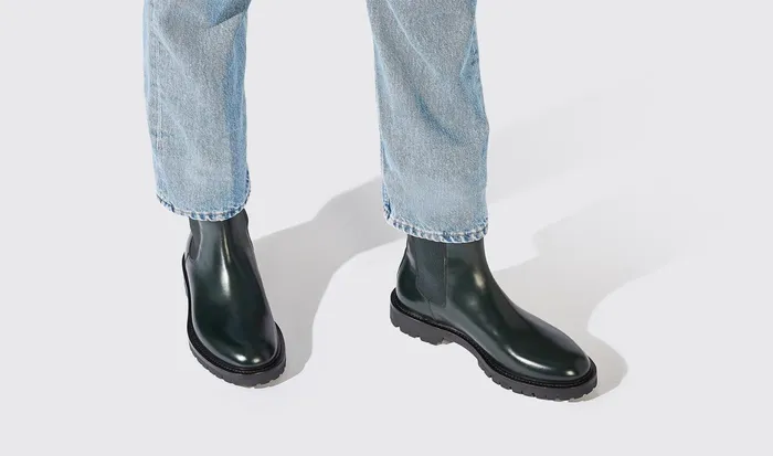 Scarosso Chelsea Boots Men Wooster Hunter Green 8211 Brushed Calf