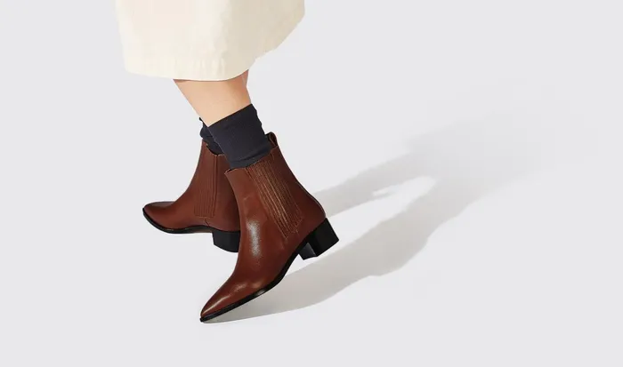 Scarosso Chelsea Boots Women Olivia Castagno Chestnut 8211 Calf