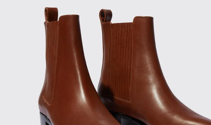 Scarosso Chelsea Boots Women Olivia Castagno Chestnut 8211 Calf
