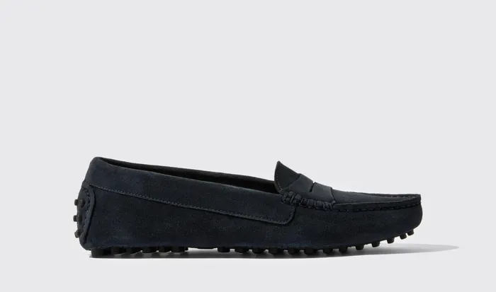 Scarosso Driving Shoes Women Ashley Blue Suede Blue 8211 Suede