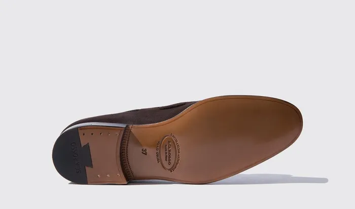 Scarosso Loafers Women Elisa Marrone Dark Brown Suede