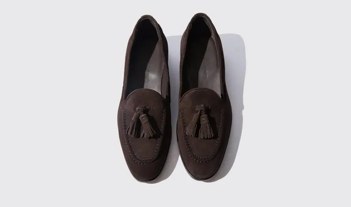 Scarosso Loafers Women Elisa Marrone Dark Brown Suede