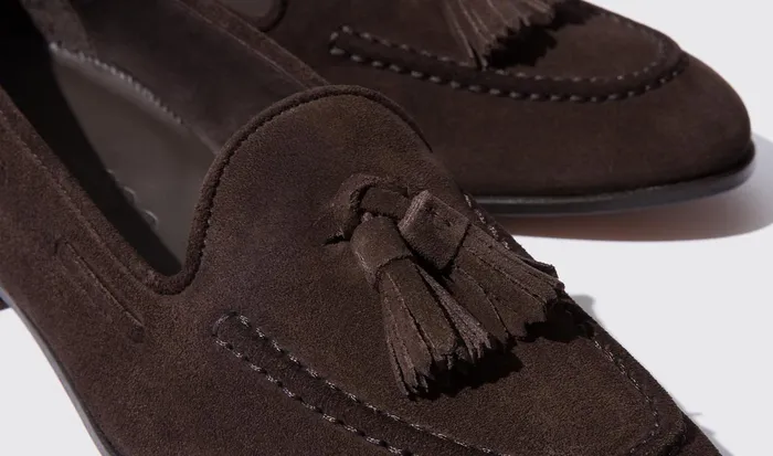 Scarosso Loafers Women Elisa Marrone Dark Brown Suede