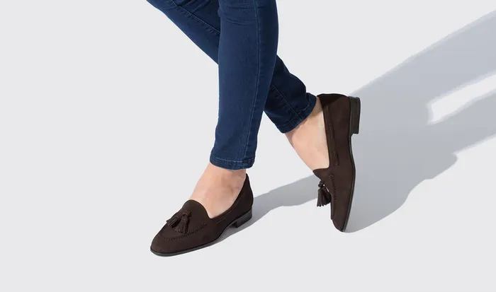 Scarosso Loafers Women Elisa Marrone Dark Brown Suede