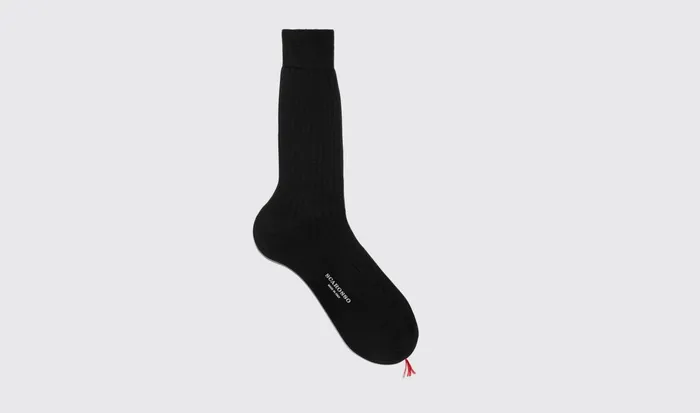 Scarosso Socks Men Black Cotton Calf Socks Black 8211 Cotton