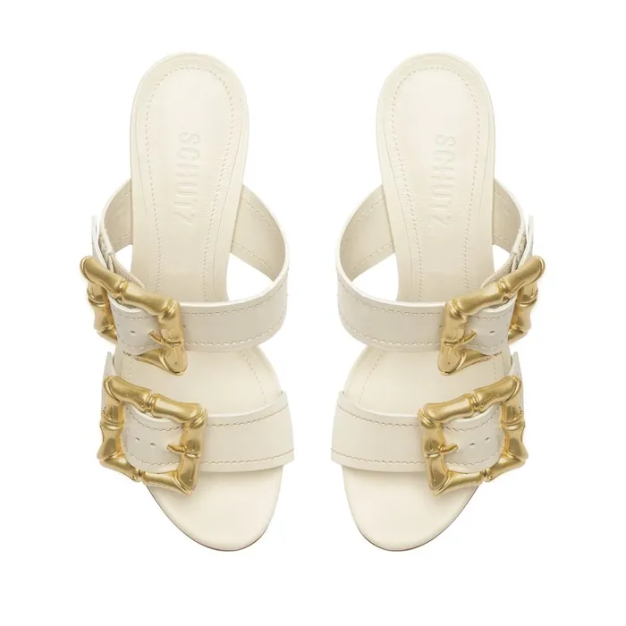 Schutz Shoes Enola Women Enola Leather Sandal Pearl