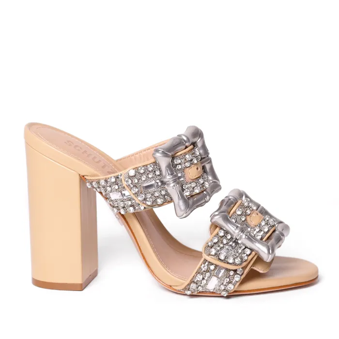 Schutz Shoes Enola Women Enola Shine Leather Sandal Light Wood