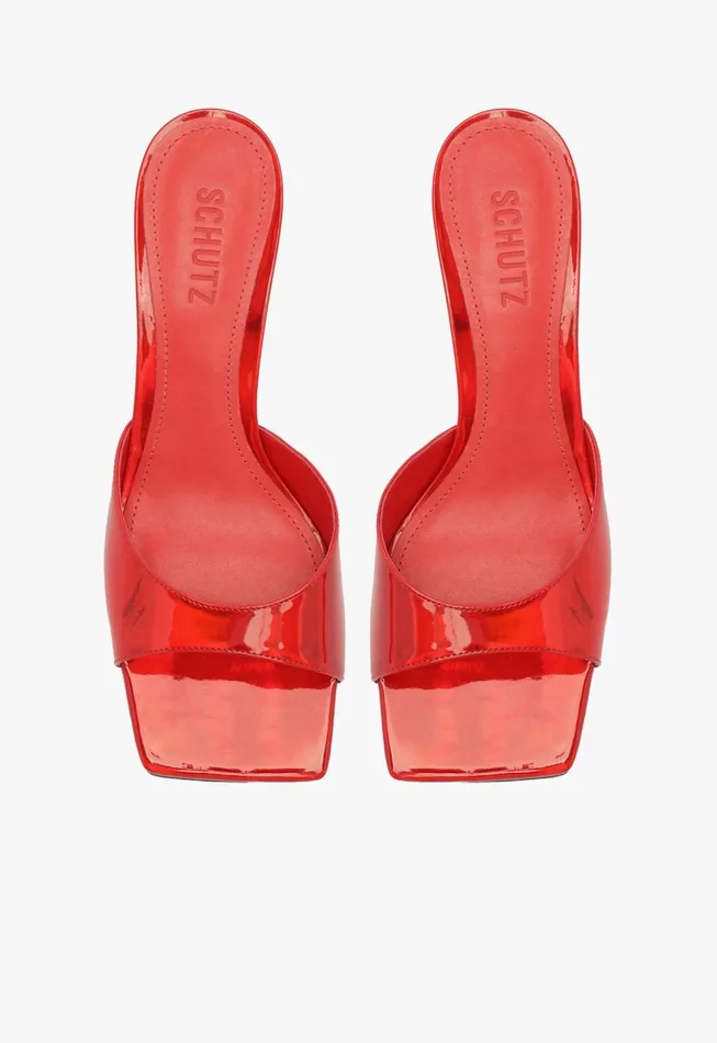 Schutz Shoes Mules Women Dethalia Pin Sandal Red