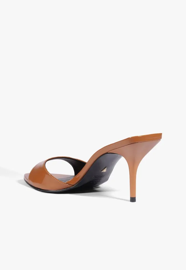 Schutz Shoes Mules Women Elodie Patent Leather Sandal Honey Peach