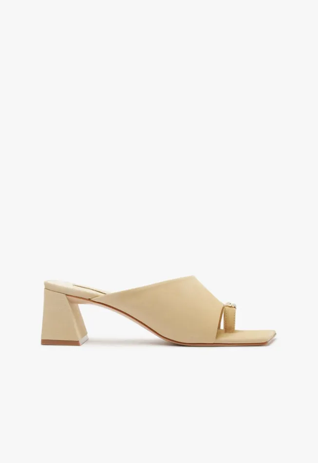Schutz Shoes Mules Women Jodie Mid Sandal Beige