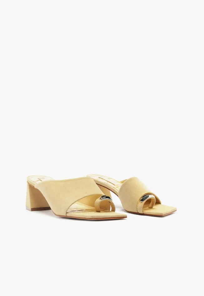 Schutz Shoes Mules Women Jodie Mid Sandal Beige