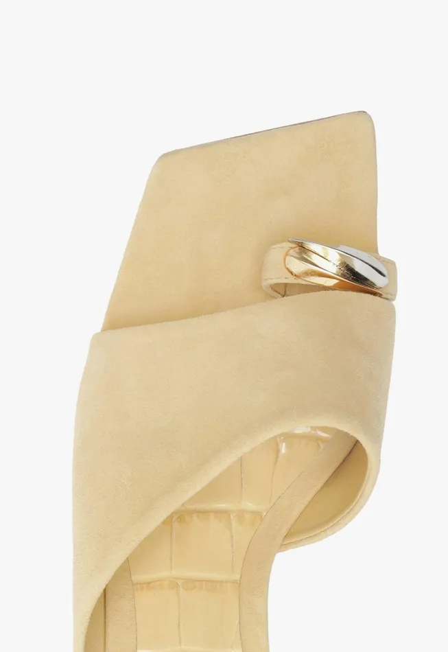 Schutz Shoes Mules Women Jodie Mid Sandal Beige