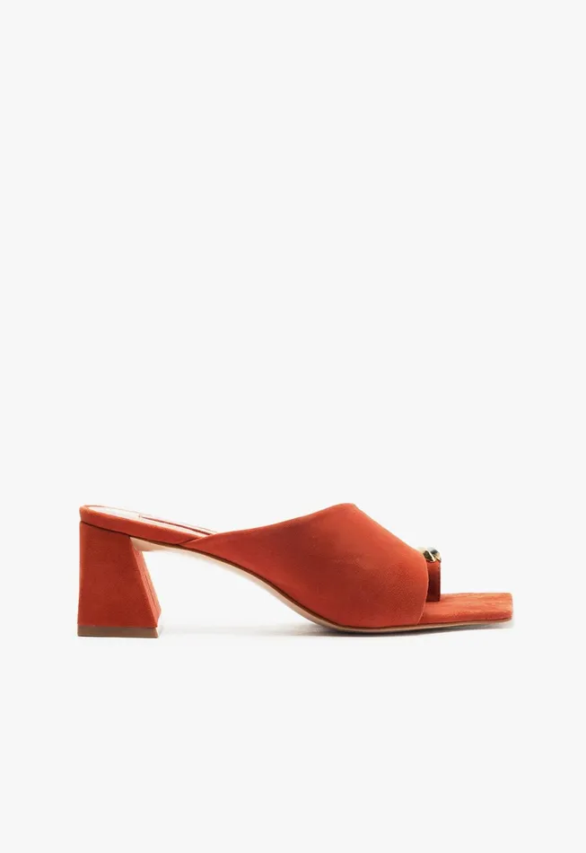 Schutz Shoes Mules Women Jodie Mid Sandal Orange