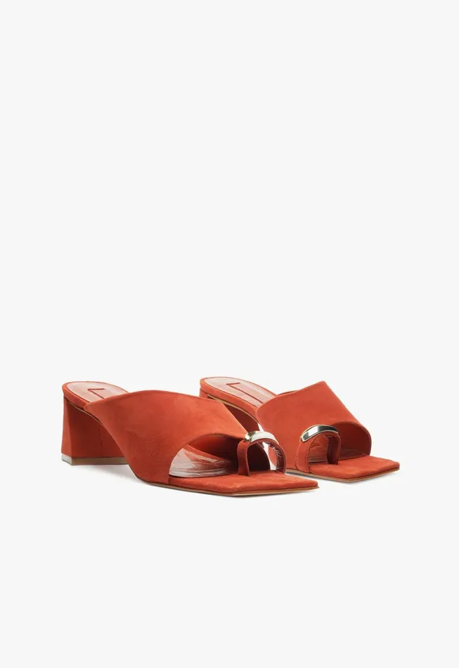Schutz Shoes Mules Women Jodie Mid Sandal Orange