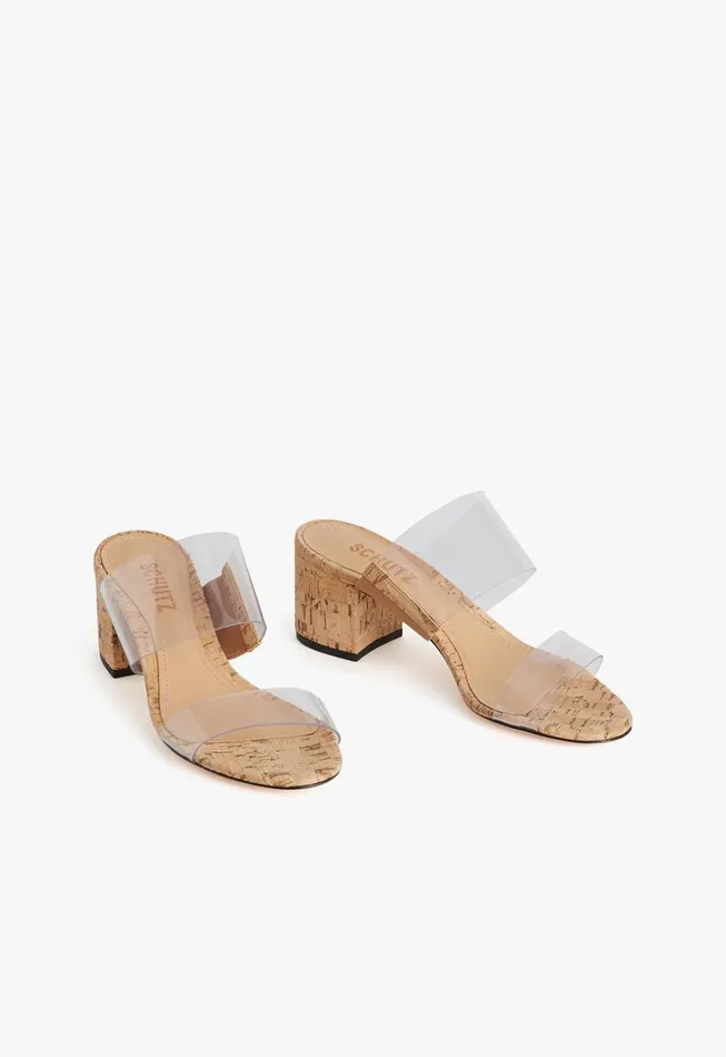 Schutz Shoes Mules Women Victorie Cork Sandal Natural Cork