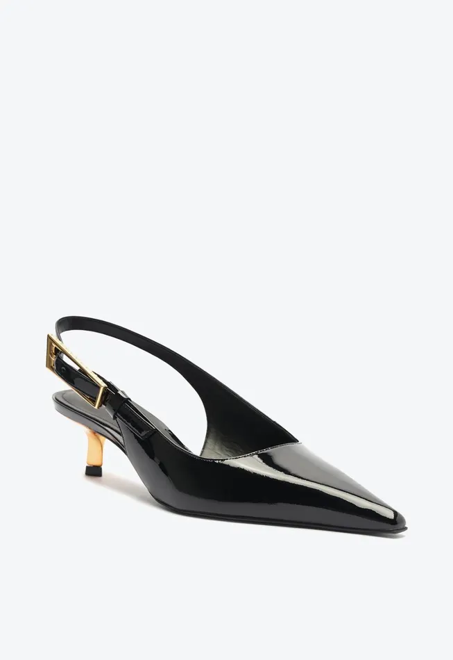 Schutz Shoes Women Ciara Mid Patent Leather Pump Black