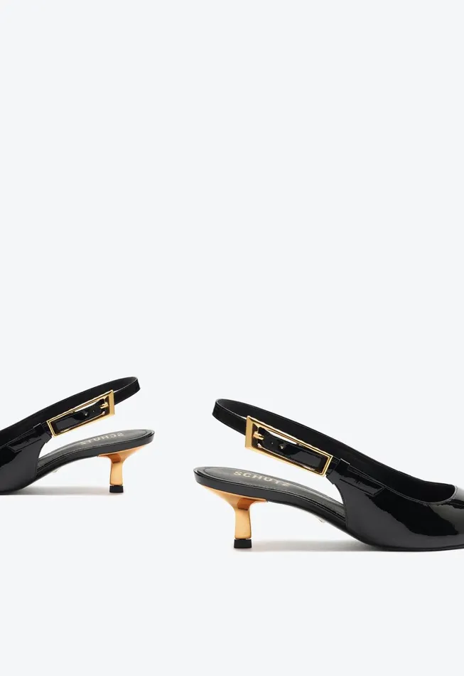 Schutz Shoes Women Ciara Mid Patent Leather Pump Black