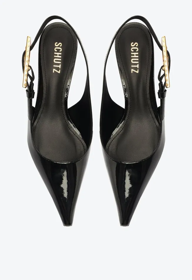 Schutz Shoes Women Ciara Mid Patent Leather Pump Black