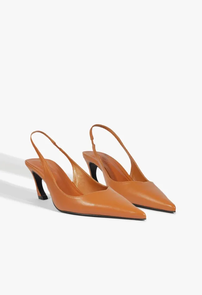 Schutz Shoes Women Lexi Sling Mid Pump Brown