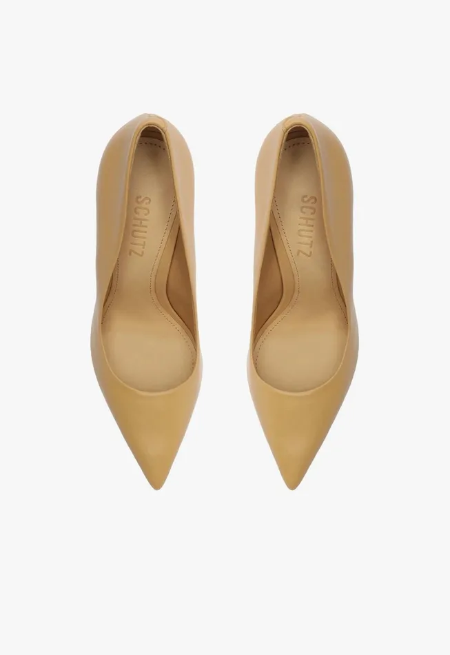 Schutz Shoes Women Lou Nappa Leather Pump Light Beige