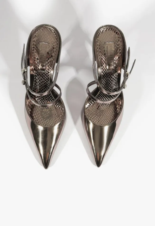Schutz Shoes Women Tonya Mule Pump Silver