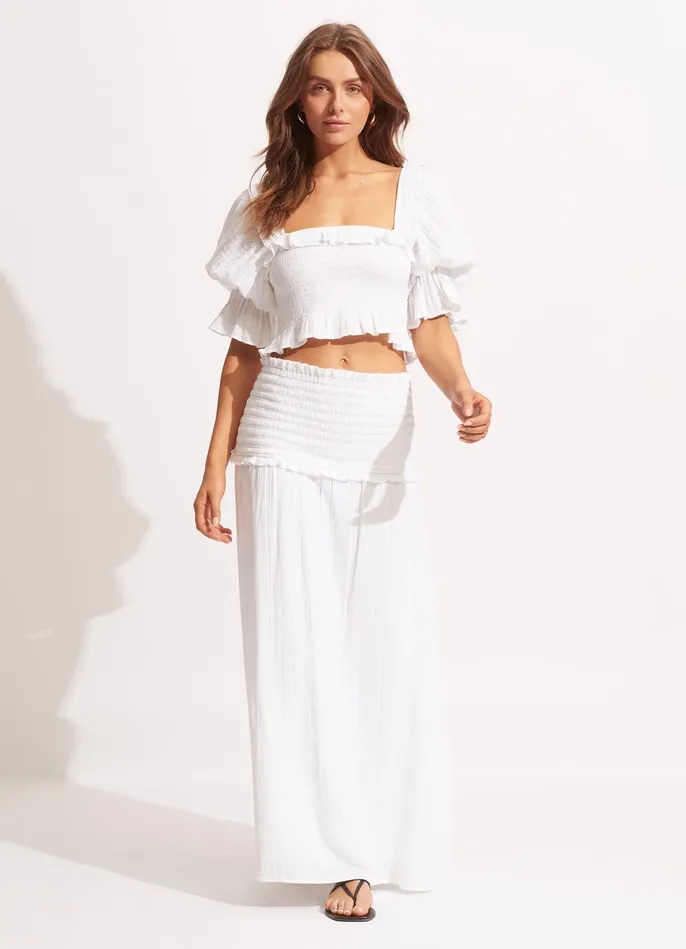 Seafolly Caspian Shirring Top 8211 White Women Tops