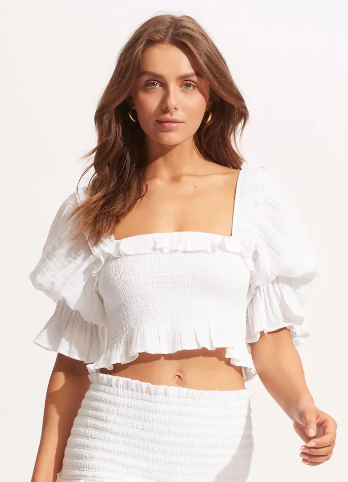 Seafolly Caspian Shirring Top 8211 White Women Tops