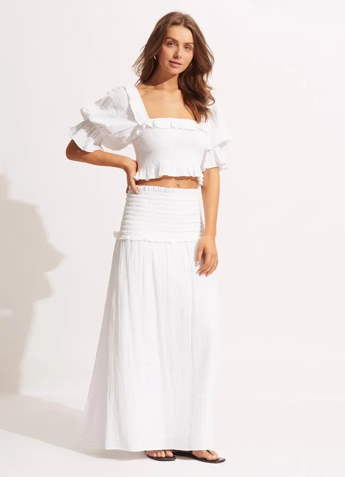 Seafolly Caspian Shirring Top 8211 White Women Tops