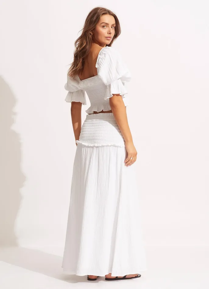 Seafolly Caspian Shirring Top 8211 White Women Tops