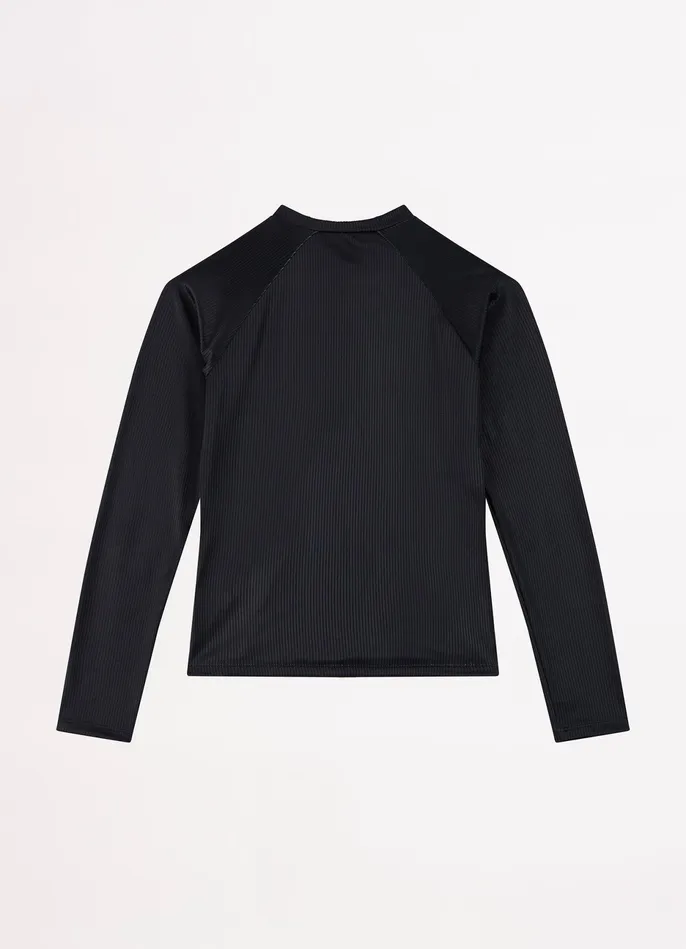 Seafolly Essential Girls LS Rash Vest 8211 Black Women Rash Vests Seafolly Essential Girls LS Rash Vest 8211 Black Women Rash Vests